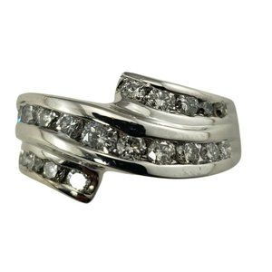 Vintage 14 Karat White Gold and Diamond Ring Size 5.5 #9883